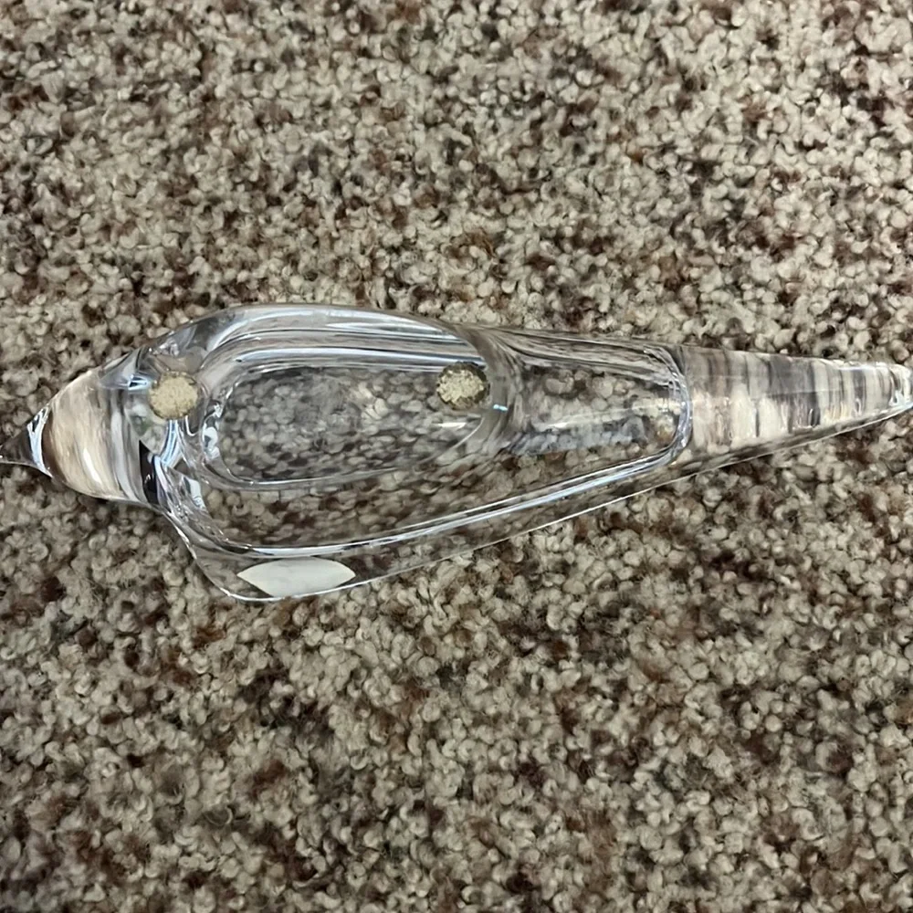 Mid-Century Vannes Of France Crystal Bird Pipe Stand Cigar Ashtray Org Sticker